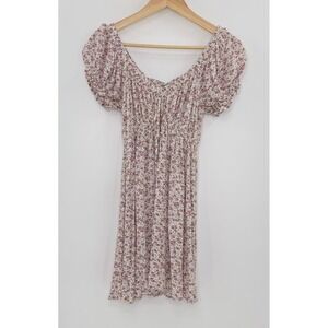 Sky & Sparrow Floral Babydoll Puff Sleeve Mini Dress Sz Sm Boho‎ Fairy Cottage